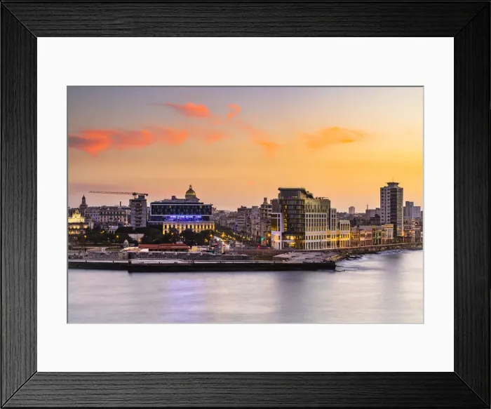 Framed Print : The view of the Malecon and Havana from Castillo De Los Tres Reyes Del Morro