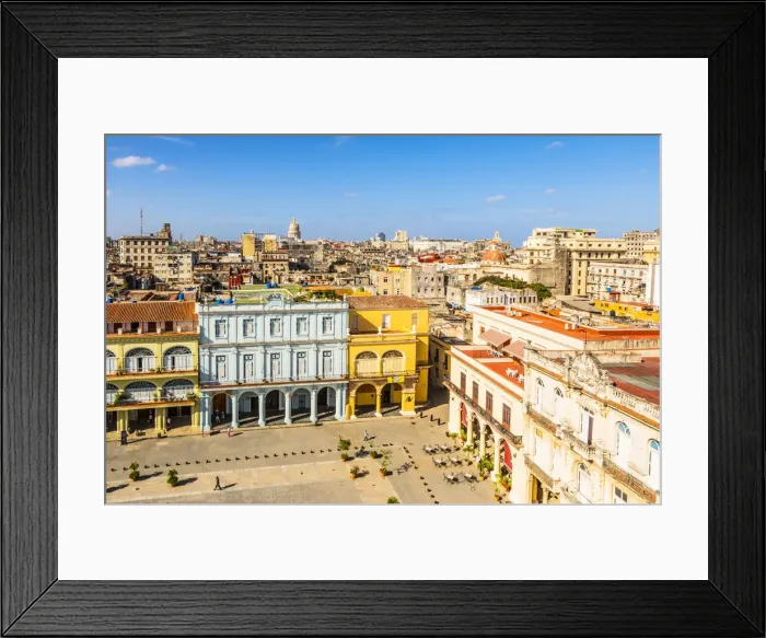 Framed Print : Elevated view of Plaza Vieja (Old Town Square), Havana, Cuba Framed Print : Elevated view of Plaza Vieja (Old Town Square), Havana, Cuba