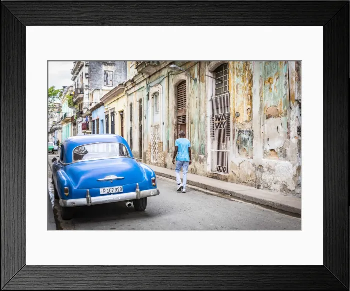 Framed Print : A man walking in a narrow street in La Habana Vieja (Old Town), Havana, Cuba Framed Print : A man walking in a narrow street in La Habana Vieja (Old Town), Havana, Cuba