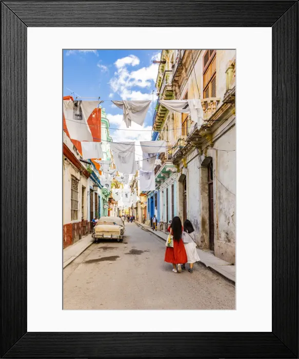 Framed Print : People walking in a narrow street in La Habana Vieja (Old Town), Havana, Cuba Framed Print : People walking in a narrow street in La Habana Vieja (Old Town), Havana, Cuba