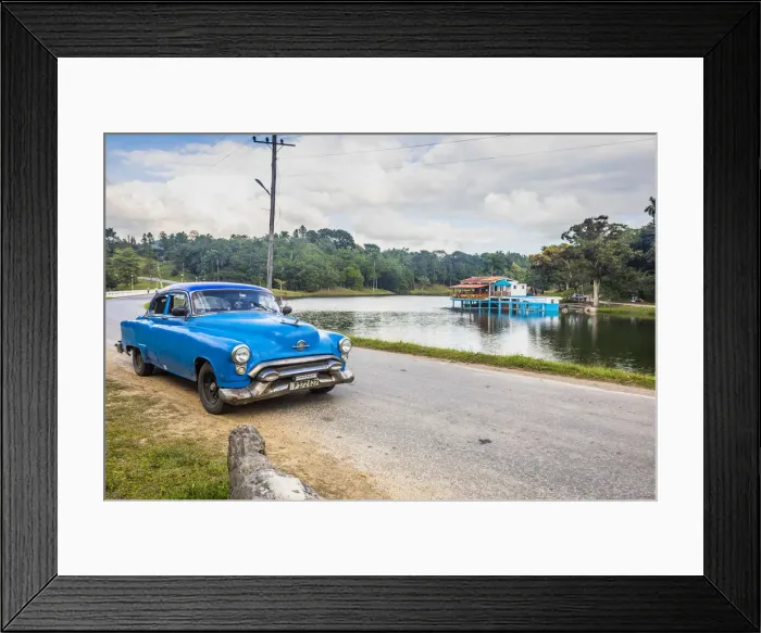 Framed Print : A classic car with Casa de Botes restaurant, Las Terrazas, Artemisa Province, Cuba Framed Print : A classic car with Casa de Botes restaurant, Las Terrazas, Artemisa Province, Cuba