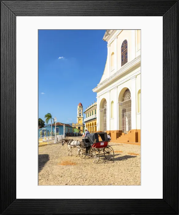 Framed Print : A horse and carriage in front of Iglesia de la Santisima Framed Print : A horse and carriage in front of Iglesia de la Santisima