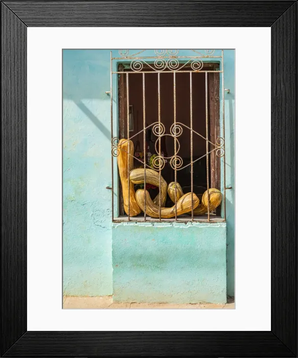 Framed Print : Pumpkins for sale in a house in Trinidad, Sancti Spiritus, Cuba