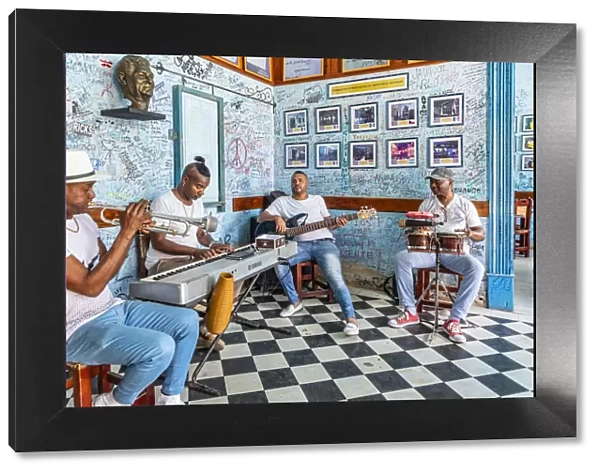 A band playing music in a bar in Trinidad, Sancti Spiritus, Cuba