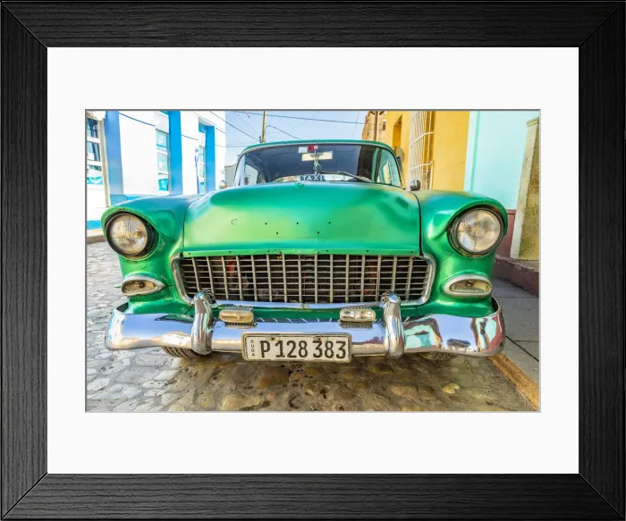 Framed Print : A classic car parked in a street in Trinidad, Sancti Spiritus, Cuba