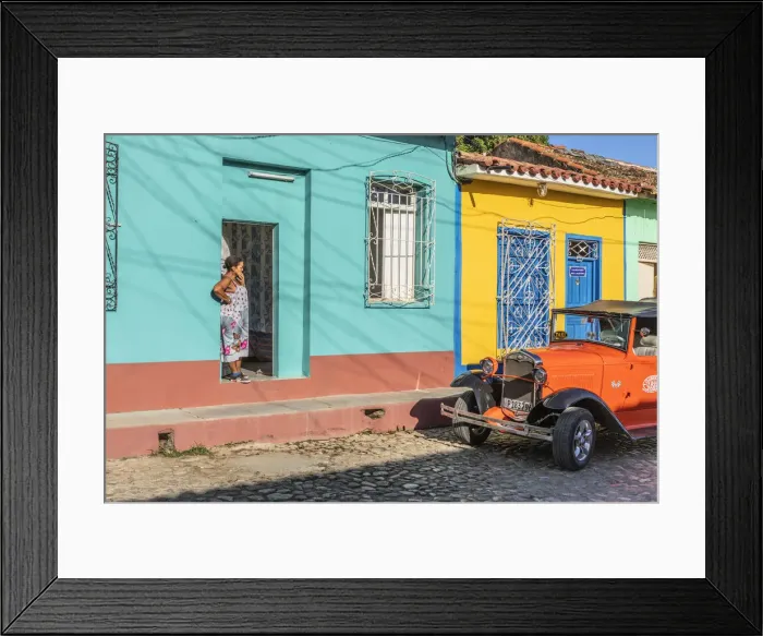 Framed Print : A classic car in a street in Trinidad, Sancti Spiritus, Cuba Framed Print : A classic car in a street in Trinidad, Sancti Spiritus, Cuba