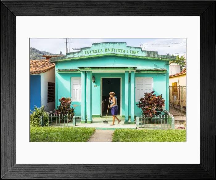 Framed Print : A woman sweeping the porch of her house in Vinales, Pinar del Rio Province, Cuba Framed Print : A woman sweeping the porch of her house in Vinales, Pinar del Rio Province, Cuba