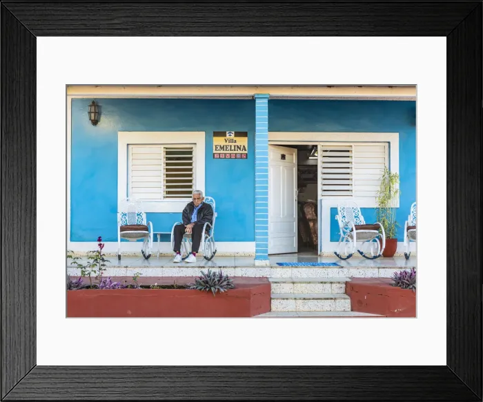 Framed Print : A man sitting outside his casa in Vinales, Pinar del Rio Province, Cuba Framed Print : A man sitting outside his casa in Vinales, Pinar del Rio Province, Cuba