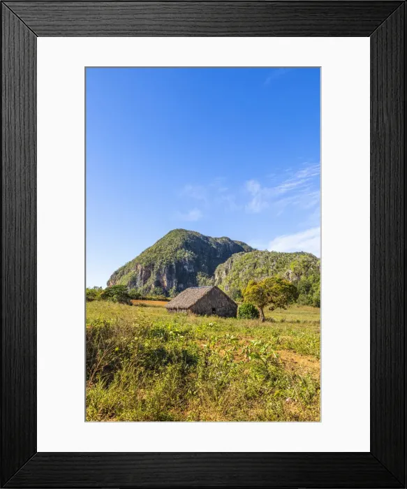 Framed Print : A tobacco barn in Vinales Valley, Pinar del Rio Province, Cuba