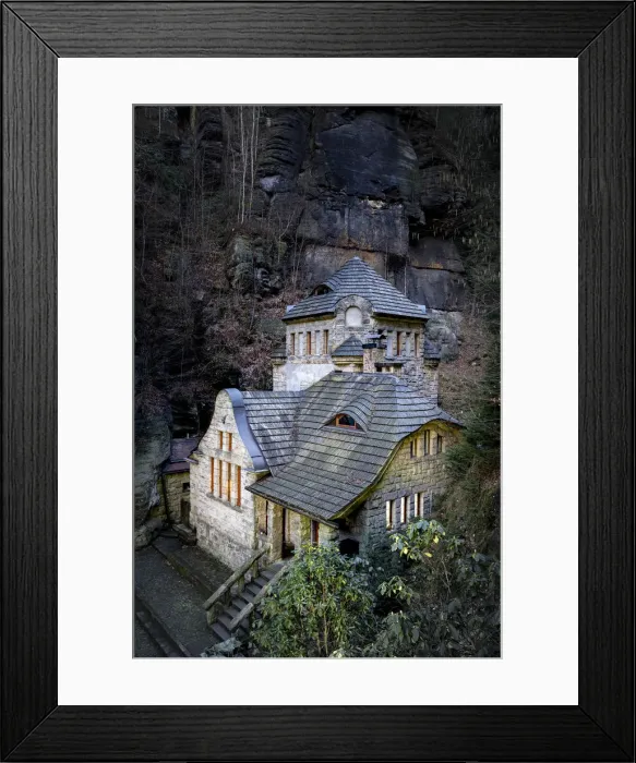 Framed Print : High angle view of Old Gasworks (Stara plynarna) in Hrensko