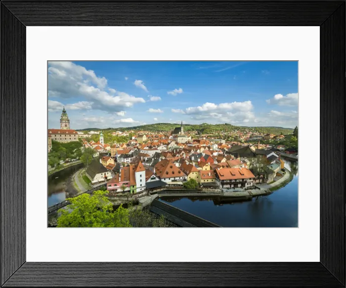 Framed Print : Historic town of Cesky Krumlov and Cesky Krumlov Caste Tower on sunny day, UNESCO, Cesky Krumlov, South Bohemian Region, Czech Republic Framed Print : Historic town of Cesky Krumlov and Cesky Krumlov Caste Tower on sunny day, UNESCO, Cesky Krumlov, South Bohemian Region, Czech Republic