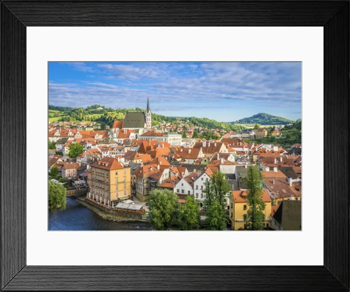 Framed Print : Historic center of Cesky Krumlov as seen from The Castle and Chateau, Cesky Krumlov, South Bohemian Region, Czech Republic Framed Print : Historic center of Cesky Krumlov as seen from The Castle and Chateau, Cesky Krumlov, South Bohemian Region, Czech Republic