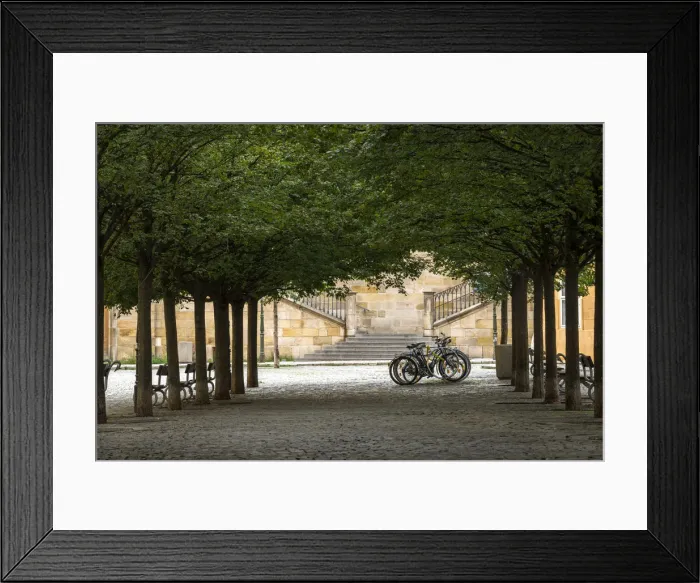 Framed Print : Alley with bikes at Kampa island, Prague, Bohemia, Czech Republic Framed Print : Alley with bikes at Kampa island, Prague, Bohemia, Czech Republic