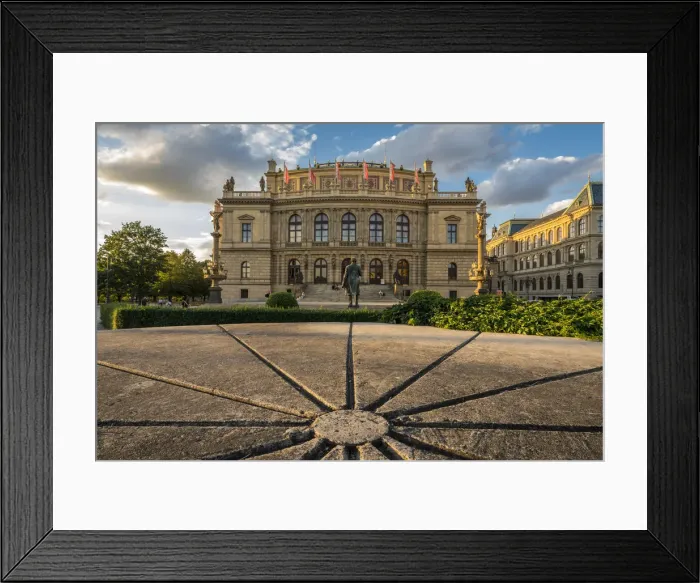 Framed Print : Antonin Dvorak statue in front of Rudolfinum concert hall, Jan Palach Square