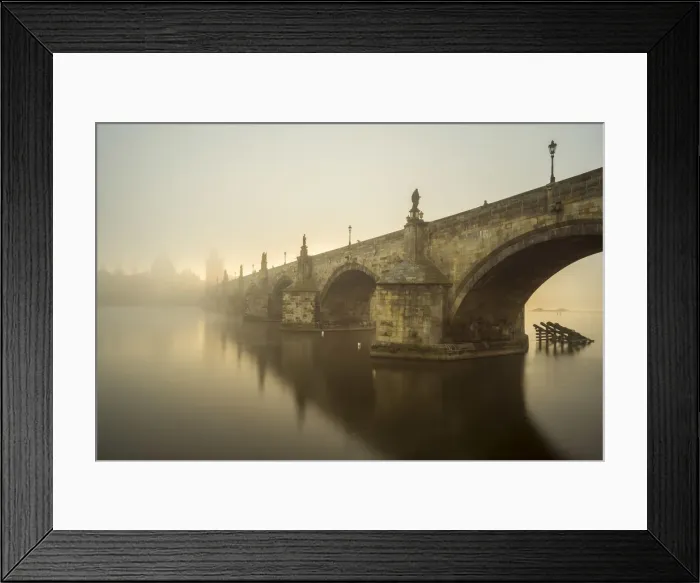 Framed Print : Charles Bridge with mist at sunrise, Prague, Bohemia, Czech Republic Framed Print : Charles Bridge with mist at sunrise, Prague, Bohemia, Czech Republic