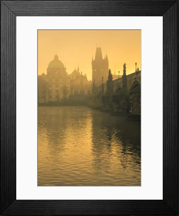 Framed Print : Charles Bridge with mist at sunrise, Prague, Bohemia, Czech Republic Framed Print : Charles Bridge with mist at sunrise, Prague, Bohemia, Czech Republic