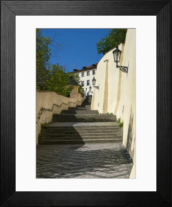 Framed Print : Old Castle Stairs leading to Prague Castle without tourists in the time of Covid-19 Framed Print : Old Castle Stairs leading to Prague Castle without tourists in the time of Covid-19