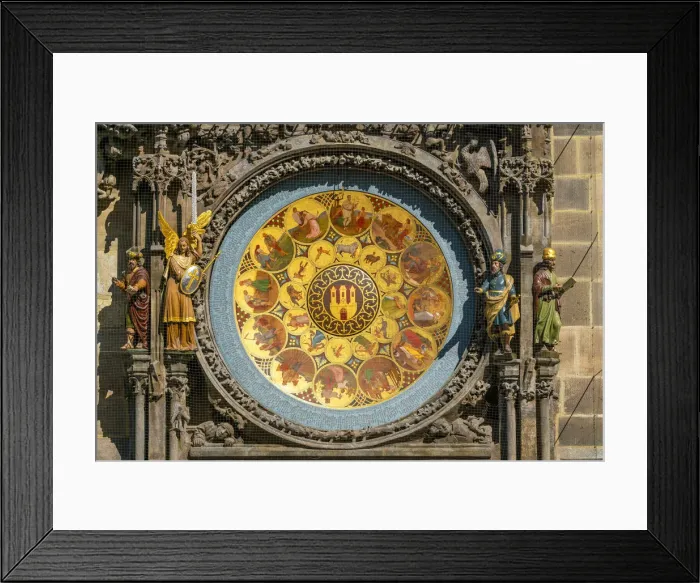 Framed Print : Calendar dial representing month on Astronomical clock at Old Town Square, Prague