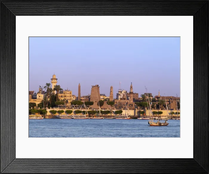 Framed Print : Boats on the river Nile in Luxor, Egypt, Africa