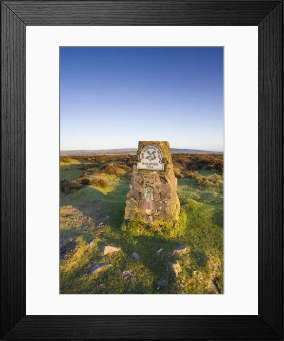 Framed Print : Triangulation Pillar (Trig Point) on Winsford Hill in Exmoor National Park, Somerset Framed Print : Triangulation Pillar (Trig Point) on Winsford Hill in Exmoor National Park, Somerset