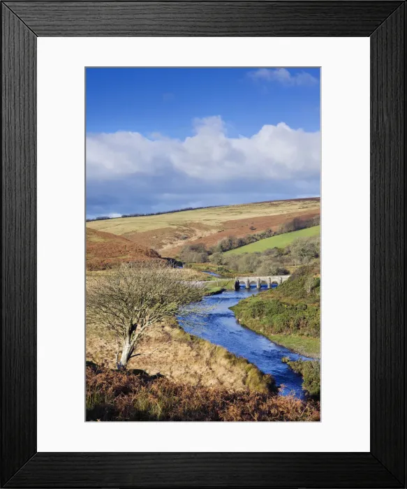 Framed Print : Landacre Bridge spanning the River Barle near Withypool, Exmoor National Park, Somerset
