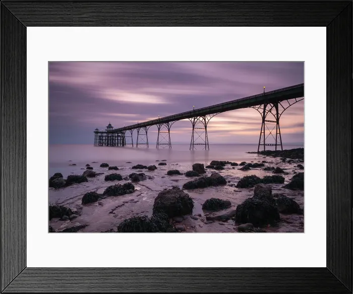 Framed Print : Clevedon Pier at sunset, Clevedon, Somerset, England