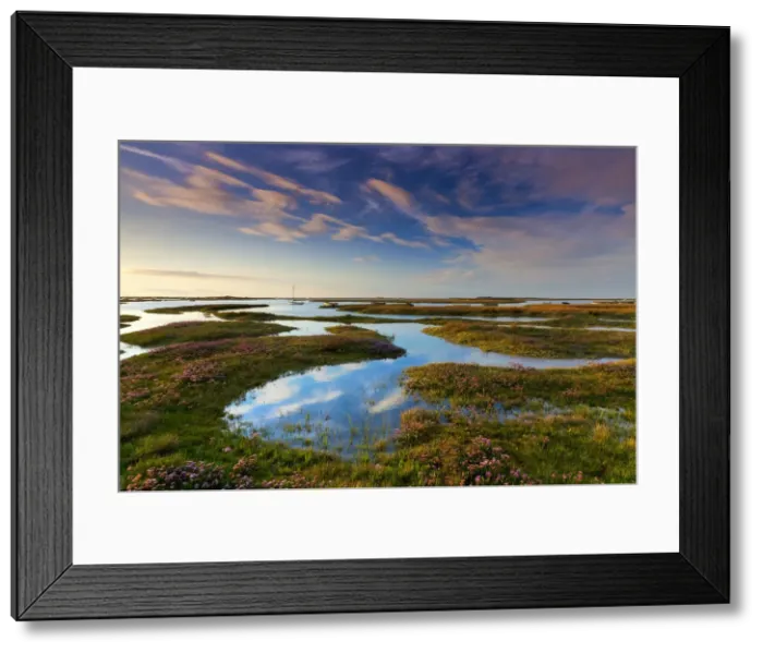 Framed Print : Brancaster Salt Marsh Reflections, Branscater, Norfolk, England Framed Print : Brancaster Salt Marsh Reflections, Branscater, Norfolk, England