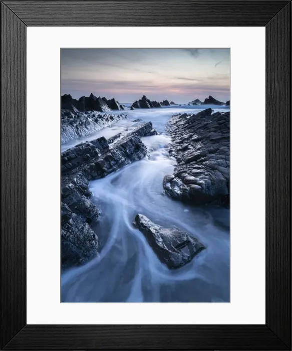 Framed Print : Rocky shores of Hartland Quay in North Devon, England