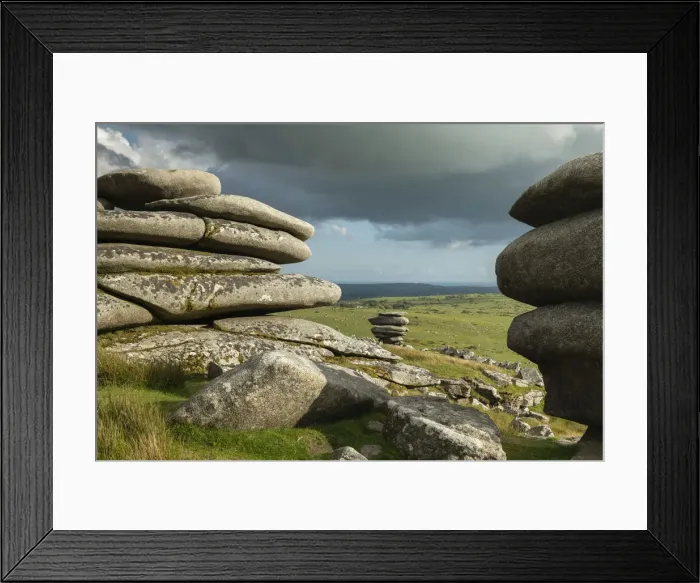 Framed Print : Granite outcrops on Stowes Hill, Bodmin Moor, Cornwall, England