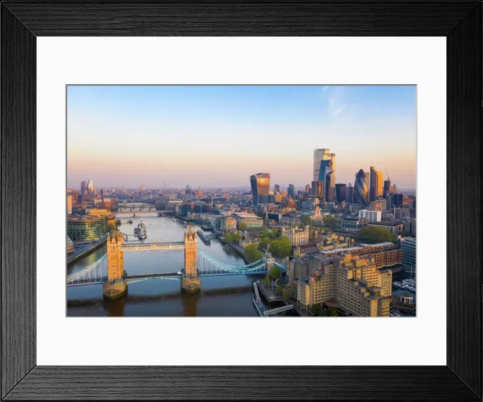 Framed Print : Sunrise looking down the river Thames to Tower Bridge, London, England, UK Framed Print : Sunrise looking down the river Thames to Tower Bridge, London, England, UK