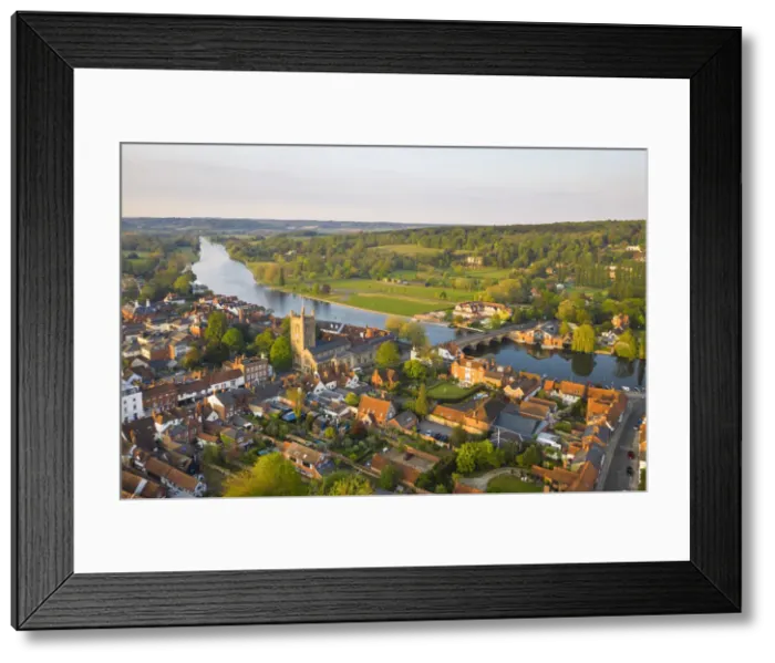 Framed Print : Aerial shot of Henley-on-Thames, Oxfordshire, England Framed Print : Aerial shot of Henley-on-Thames, Oxfordshire, England