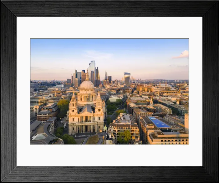 Framed Print : St Pauls Cathedral and city of London, bathing in the afternoon light, London, England