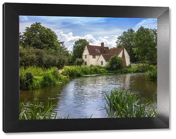 United Kingdom, England, Suffolk. View of Willy LotA¢€™s house and the River Stour at Flatford - made famous by John ConstableA¢€™s paintings, including the Haywain and Flatford Mill