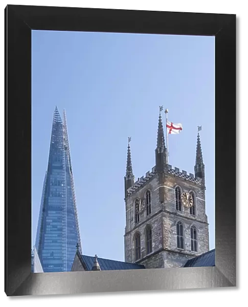 United Kingdom, England, London, Southwark. The tower of Southwark cathedral with an