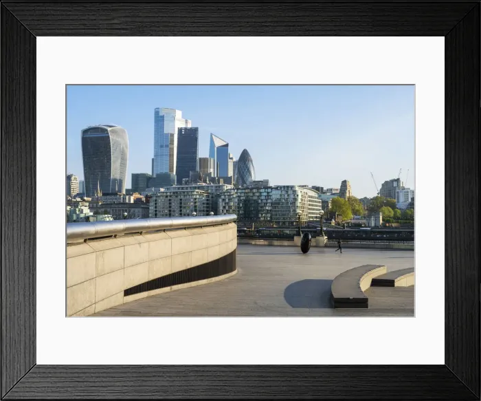 Framed Print : London riverside on the South bank looking to the city over the river Framed Print : London riverside on the South bank looking to the city over the river