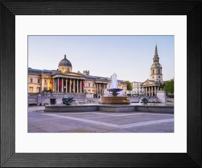 Framed Print : National Gallery and St Martin in the Fields church in Trafalgar Square; London; England Framed Print : National Gallery and St Martin in the Fields church in Trafalgar Square; London; England