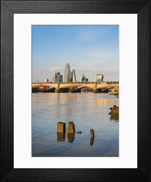 Framed Print : Blackfriars bridge and the city, London, England, UK