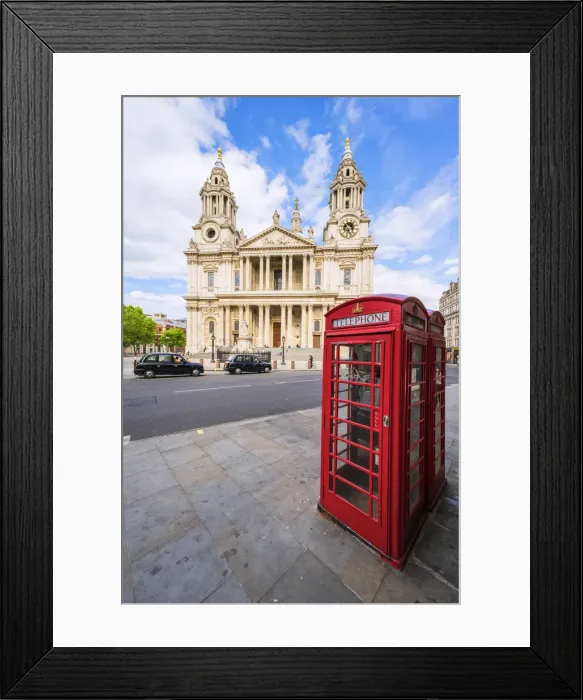 Framed Print : Red Phone box at St Pauls Cathedral, London, England, UK, Europe Framed Print : Red Phone box at St Pauls Cathedral, London, England, UK, Europe