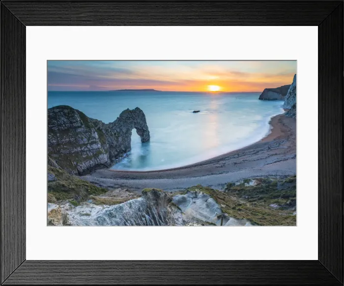 Framed Print : Durdle Door at sunset, West Lulworth, Dorset, England, UK Framed Print : Durdle Door at sunset, West Lulworth, Dorset, England, UK