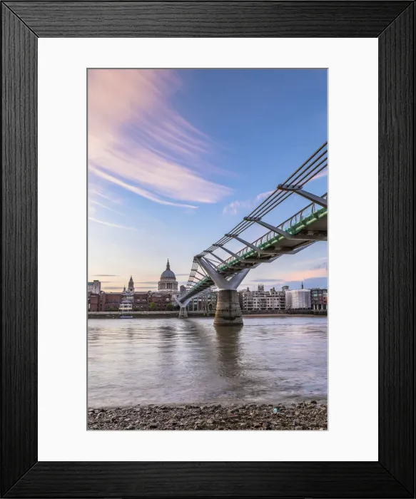 Framed Print : Millennium Bridge and St. Pauls Cathedral at sunset, City of London, London, UK Framed Print : Millennium Bridge and St. Pauls Cathedral at sunset, City of London, London, UK