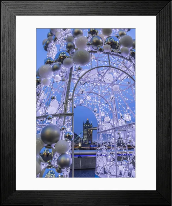 Framed Print : Tower Bridge at Christmas, London, Tower Hamlets, London, England, UK Framed Print : Tower Bridge at Christmas, London, Tower Hamlets, London, England, UK
