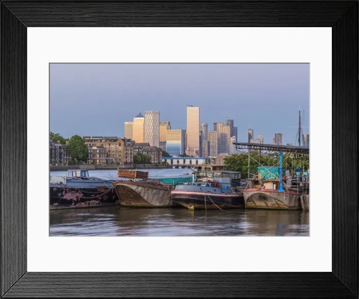 Framed Print : Canary Wharf and River Thames, London, England, UK