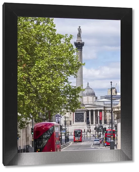 United Kingdom, England, London, Westminster. View along Whitehall  /  Parliament street towards NelsonA¢€™s Column and Trafalgar Square
