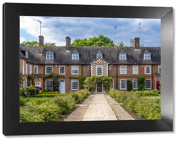 United Kingdom, England, London, Barnet. View of arts and crafts homes on Corringham road
