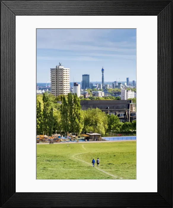 Framed Print : United Kingdom, England, London, Hampstead. View of Hampstead Heath - a public park in