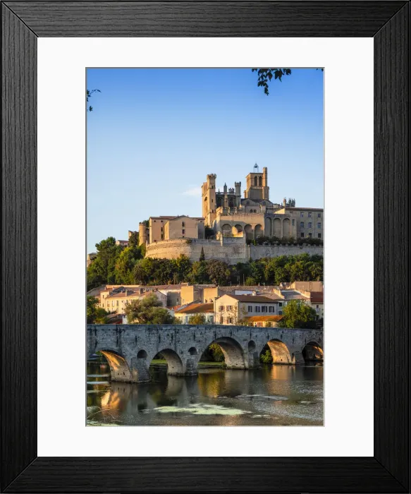 Framed Print : Europe, France, Occitanie. Saint Nazaire church and the old bridge in the fortified town Framed Print : Europe, France, Occitanie. Saint Nazaire church and the old bridge in the fortified town