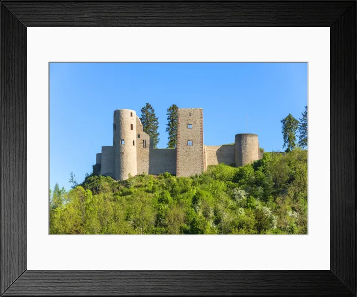 Framed Print : Schonecken castle, Eifel, Rhineland-Palatinate, Germany Framed Print : Schonecken castle, Eifel, Rhineland-Palatinate, Germany