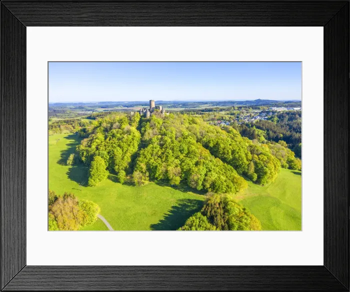 Framed Print : Aerial view at the Nurburg, Eifel, Rhineland-Palatinate, Germany Framed Print : Aerial view at the Nurburg, Eifel, Rhineland-Palatinate, Germany