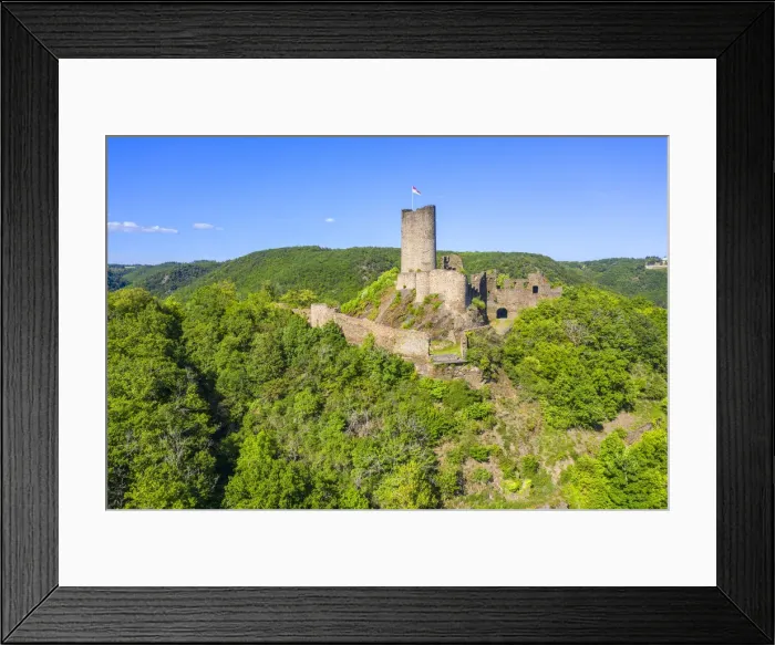 Framed Print : Aerial view on the Winneburg castle near Cochem, Mosel valley, Eifel Framed Print : Aerial view on the Winneburg castle near Cochem, Mosel valley, Eifel