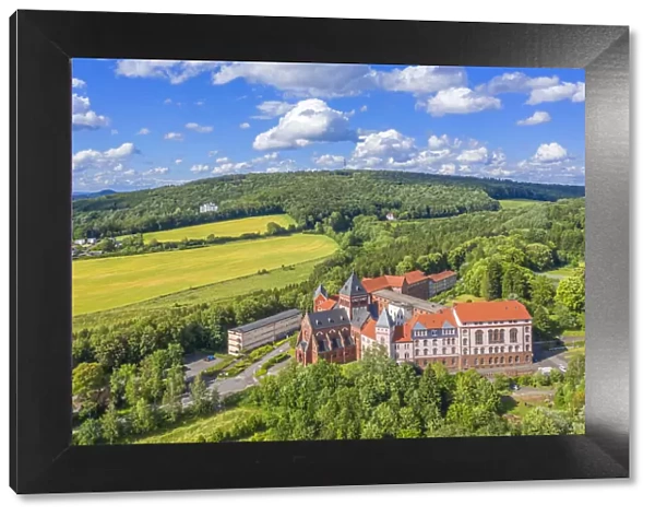 Aerial view on Steyeler missions house, St. Wendel, Saarland, Germany